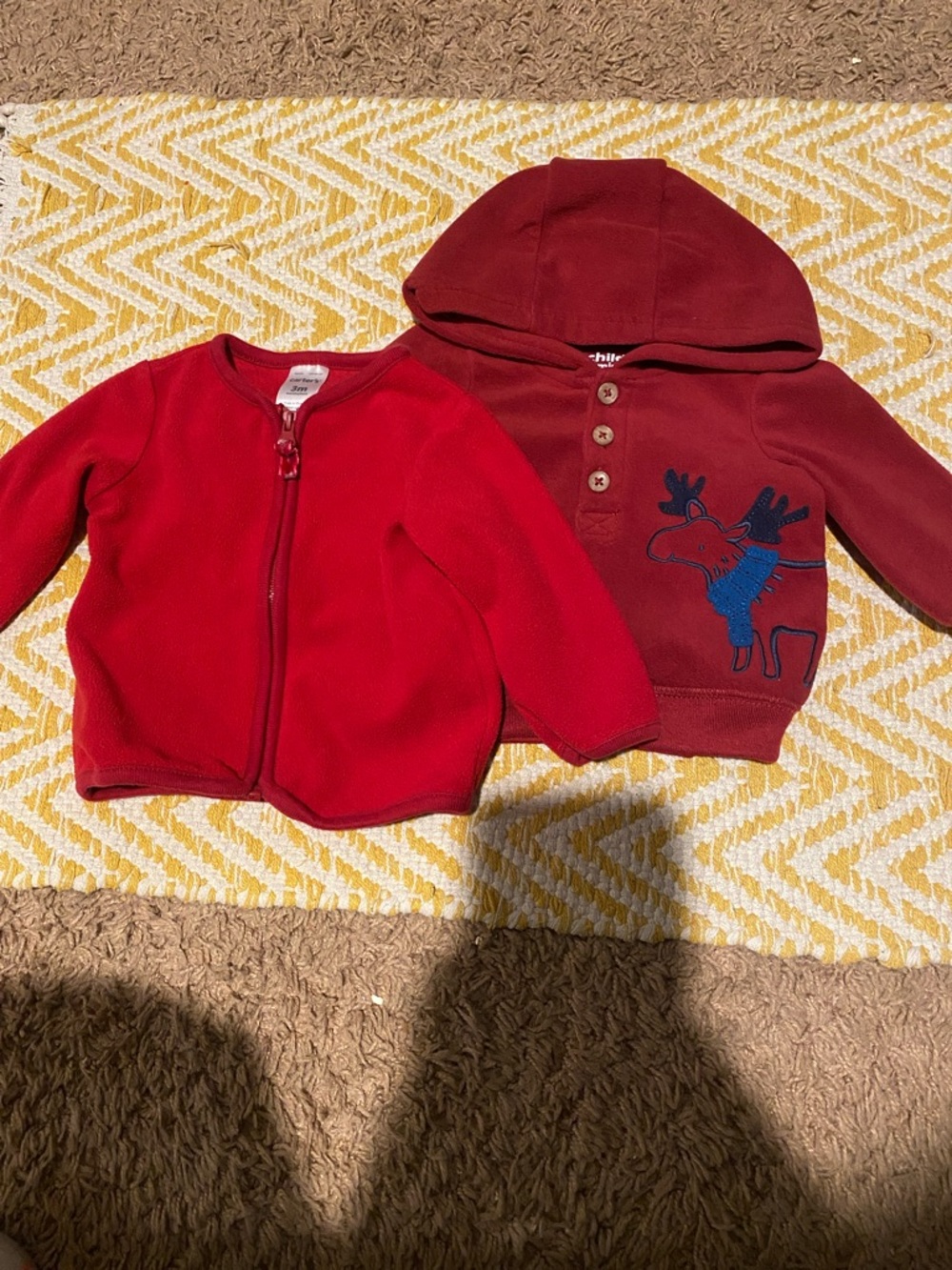 Carter's Red Two-Piece Kids Hoodie & Zip Fleece Jacket Set